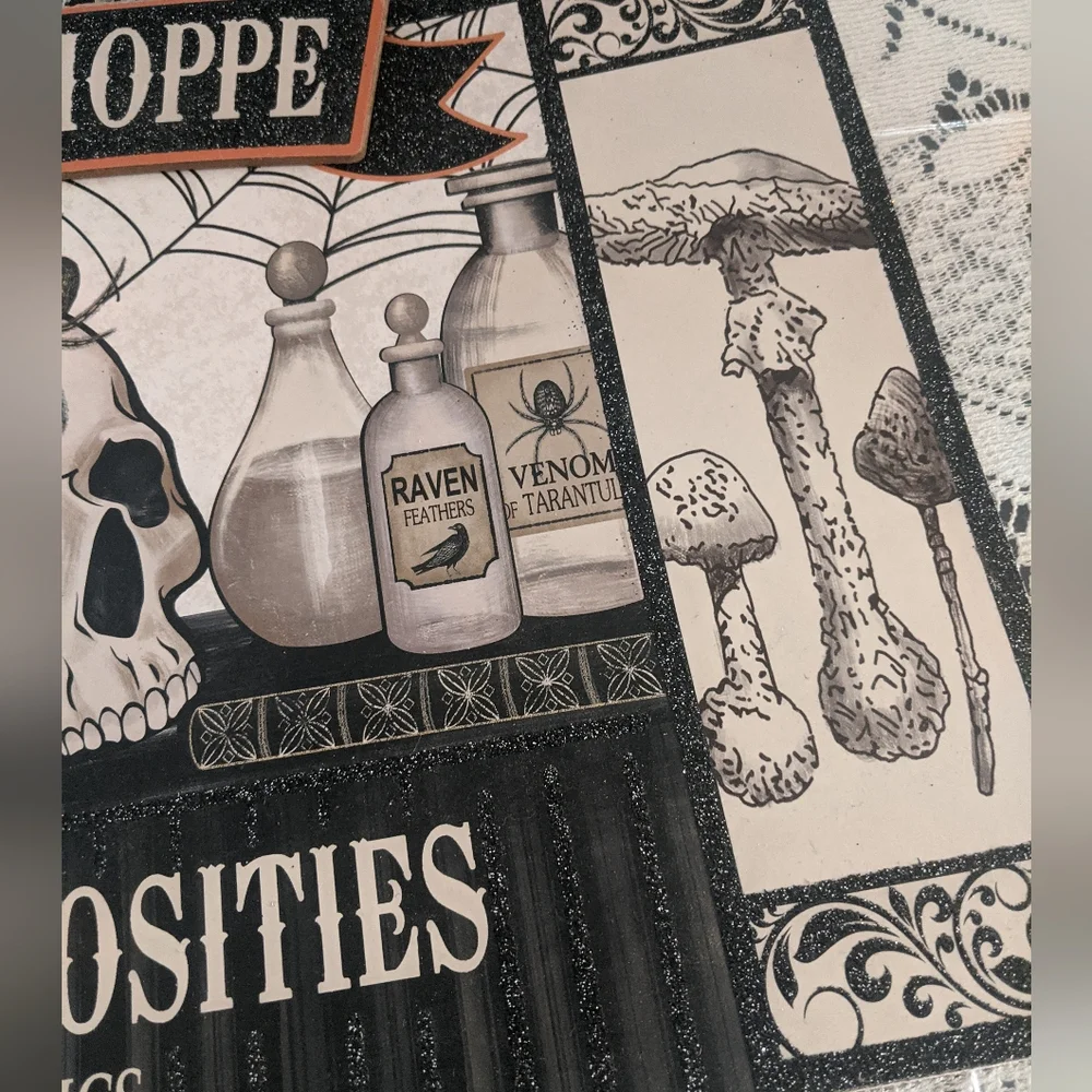 Halloween Vintage Style Apothecary Sign Decor Witchy Gothic Harry Potter